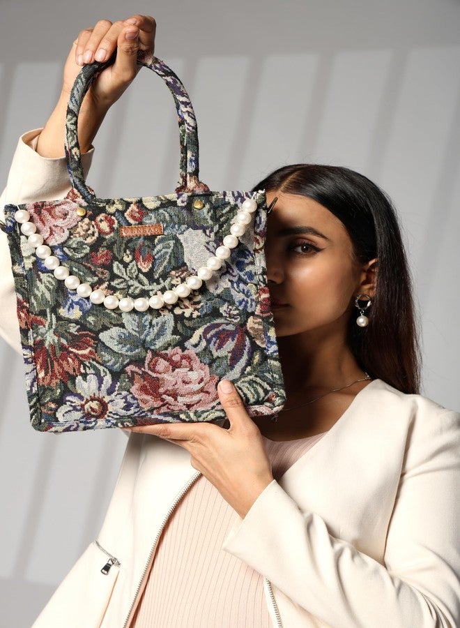 ENSAC حقيبة كتف نسائية فاخرة من القطن من إنساك | حقيبة يد نسائية | هدية مميزة وفاخرة (SLING-FOREST MINI) (أخضر) - Image 2